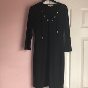 Black Calvin Klein Dress with Gold Detailing
